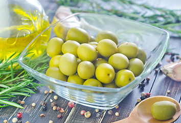 Image showing green olives