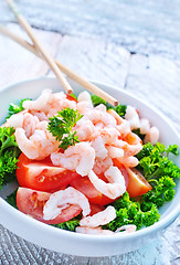 Image showing salad with shrimps