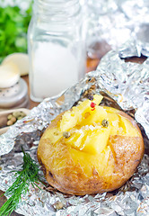 Image showing baked potato in foil