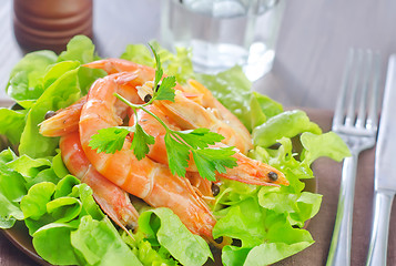 Image showing salad with shrimps