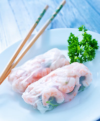 Image showing rolls with shrimps