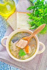 Image showing salmon soup