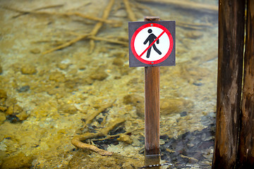 Image showing Dont step into the water