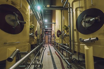 Image showing Industrial interior with welded silos