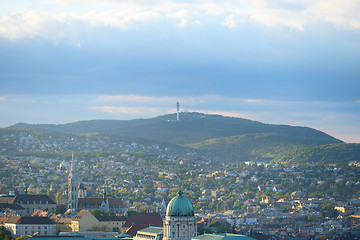 Image showing Aerial view of Budapest with houses