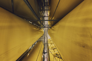 Image showing Industrial interior with welded silos