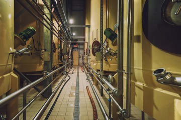 Image showing Industrial interior with welded silos