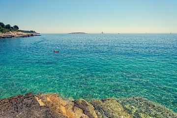 Image showing Coastline with horizon and sky