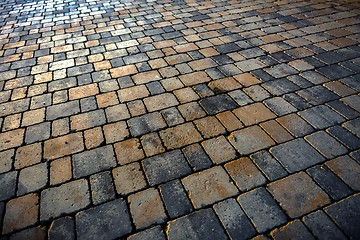 Image showing Stone sidewalk angle shot