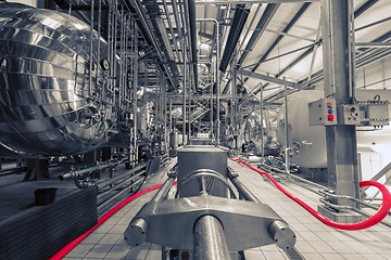 Image showing Industrial interior of an alcohol factory