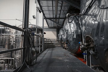 Image showing Industrial interior of an alcohol factory