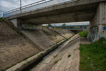 Image showing Sewage Water flowing into the river