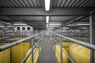 Image showing Industrial interior with welded silos