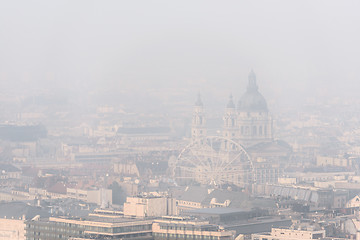 Image showing Aerial view of Budapest with large houses