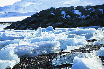 Image showing Ice floes at glacier lagoon Jokulsarlon