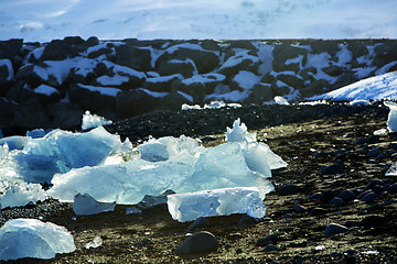 Image showing Ice floes at glacier lagoon Jokulsarlon in Iceland
