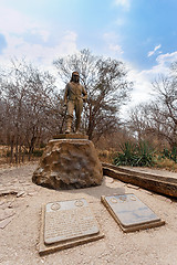 Image showing Statue of David Livingstone in The Victoria falls