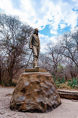 Image showing Statue of David Livingstone in The Victoria falls
