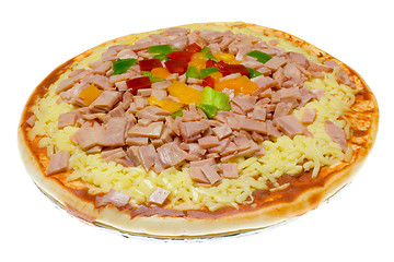 Image showing Uncooked Hawaiian pizza

