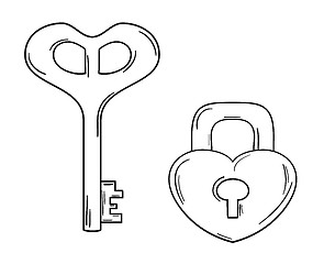 Image showing key and lock with heart shape