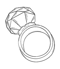 Image showing gold ring with big stone