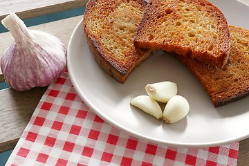 Image showing fried bread and garlic