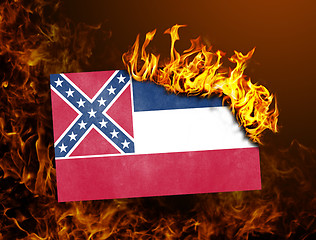 Image showing Flag burning - Mississippi