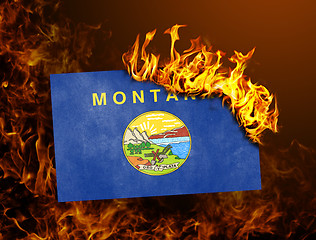 Image showing Flag burning - Montana