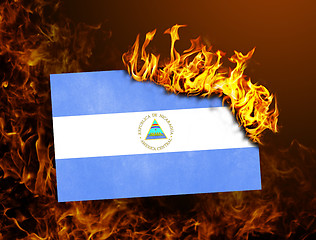 Image showing Flag burning - Nicaragua