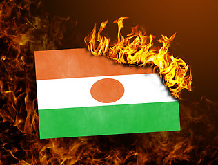 Image showing Flag burning - Niger