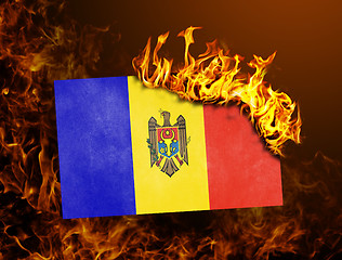 Image showing Flag burning - Moldova