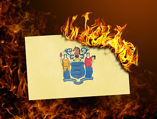 Image showing Flag burning - New Jersey