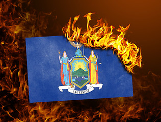 Image showing Flag burning - New York
