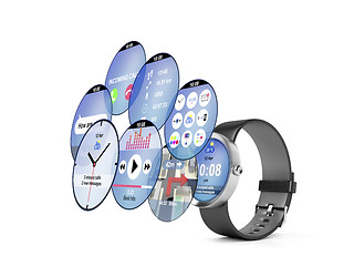 Image showing Smart watch with different apps 