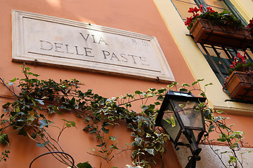 Image showing Via Delle Paste - street name sign in Rome, Italy