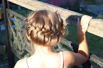 Image showing little fashionable girl with beautiful coiffure