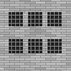 Image showing Prison Grey Brick Wall