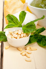 Image showing Italian basil pesto sauce ingredients