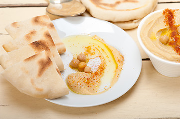 Image showing Hummus with pita bread 