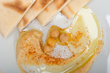 Image showing Hummus with pita bread 