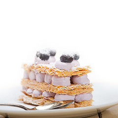 Image showing napoleon blueberry cake dessert 