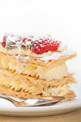 Image showing napoleon strawberry cake dessert 