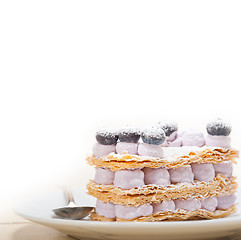 Image showing napoleon blueberry cake dessert 