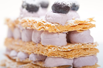 Image showing napoleon blueberry cake dessert 