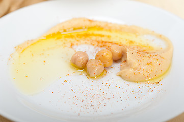 Image showing Hummus with pita bread 