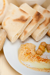 Image showing Hummus with pita bread 