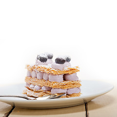 Image showing napoleon blueberry cake dessert 