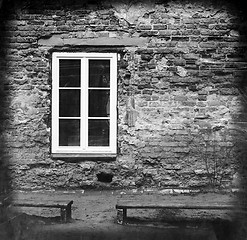 Image showing grunge brick wall with a window