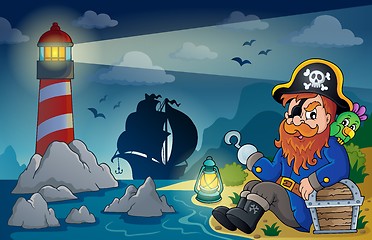 Image showing Lighthouse with pirate theme 5