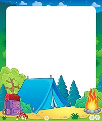 Image showing Summer frame with camp site theme